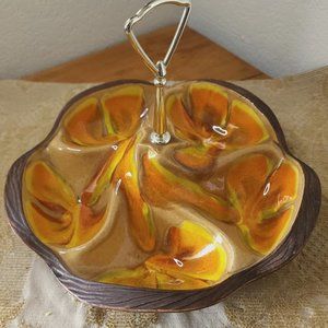 Vintage Dinnerware MCM California Pottery Nut Dish w Handle Sequoia Ware